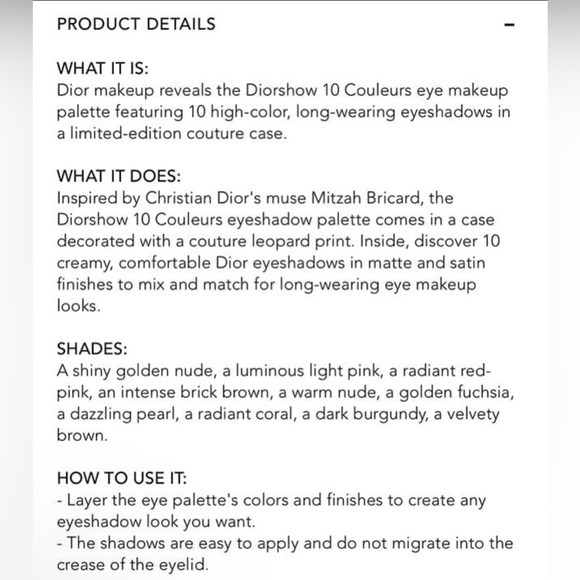 Dior Mitzah 10 Eyeshadow Palette Couture Leopard Case - Picture 4 of 4